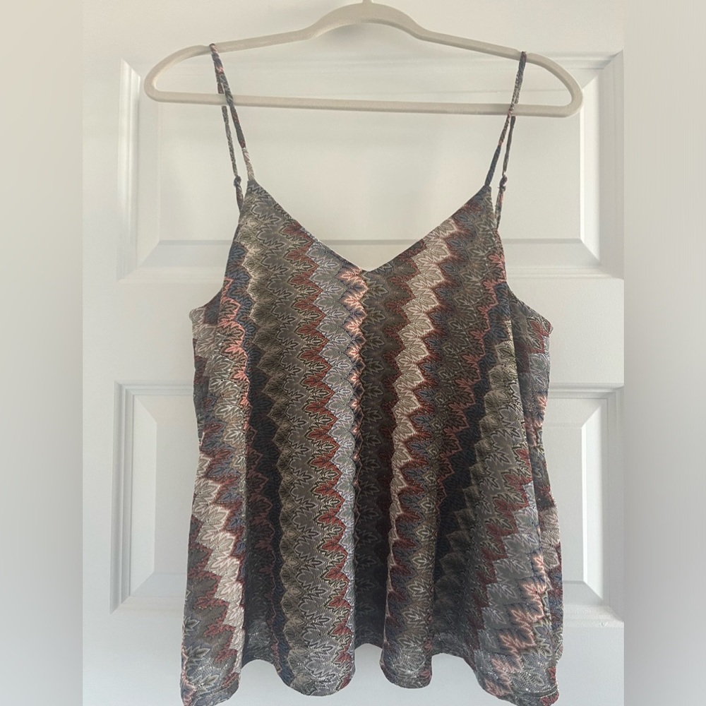 Geometric knitted lined tank. Size medium
